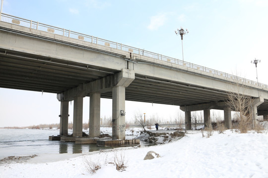 冬日伊犁河大桥