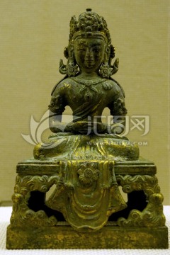 藏传佛教文物 清代金刚萨埵铜像