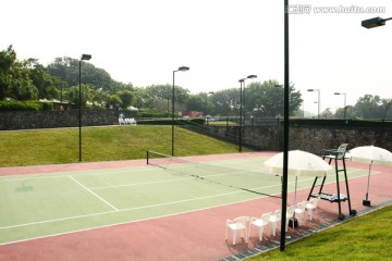 俯视网球场