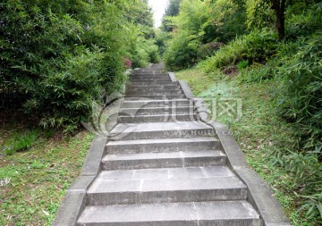 石板路 园林小路 石梯 阶梯