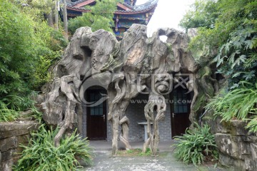 根雕 艺术造型 景观门