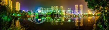 来宾市区夜景全景