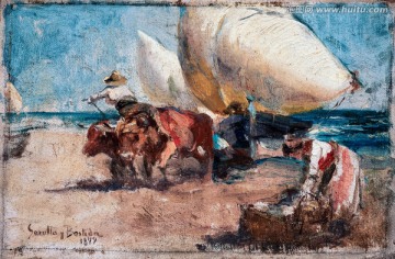 华金索罗拉 海岸海边油画