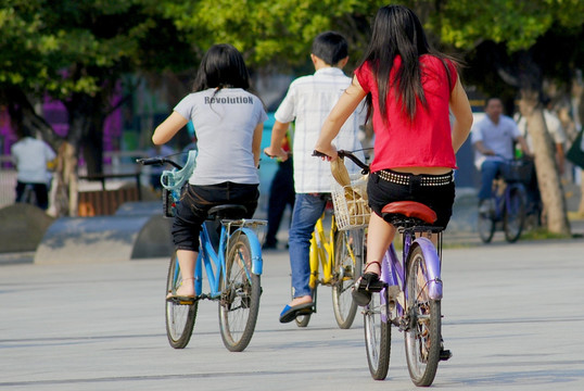 都市写真 骑自行车的人