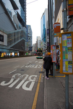 香港街景 巴士站
