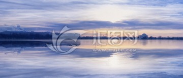 唯美大自然之黄昏湖景夕阳湖面