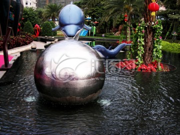 海豚 雕塑 动物 建筑