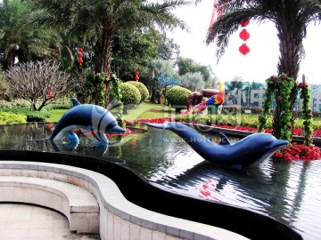 海豚 雕塑 动物