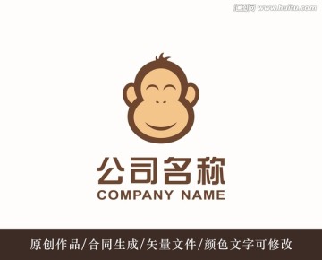 猴子logo 标志设计