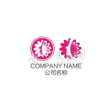 美容院花朵女性logo设计