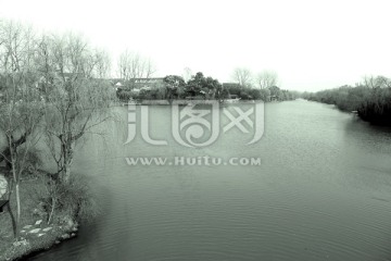 老照片 扬州 瘦西湖 春景