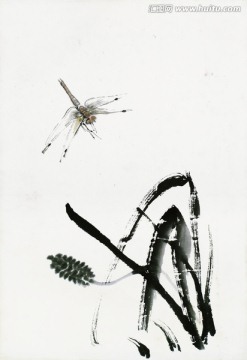 齐白石 蜻蜓花虫高清作品