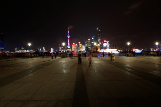 上海陆家嘴夜景全景