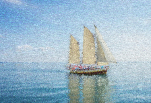 帆船海洋绘画 大幅绘画挂画