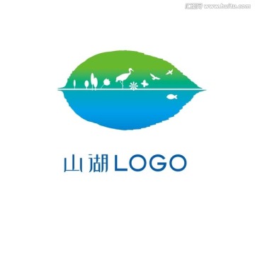 山水logo 山湖标志
