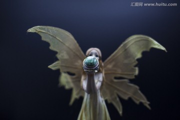 天使与绿松石宝石戒指