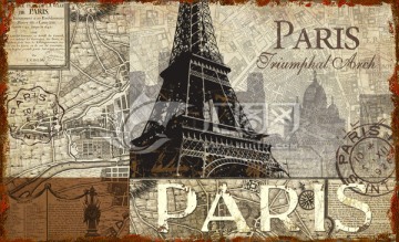 欧美风格 巴黎铁塔 分层文件