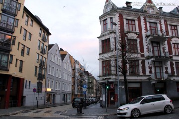 卑尔根的街道 挪威