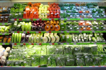 超市 货架 超市内景 超市蔬菜