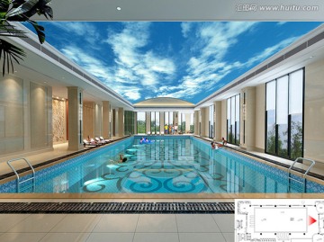 室内游泳池3D模型