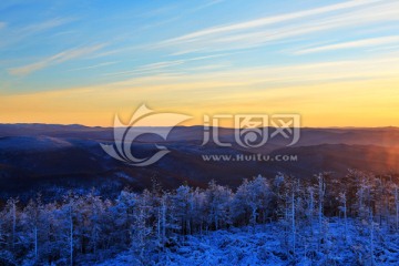 林海雪原夕阳