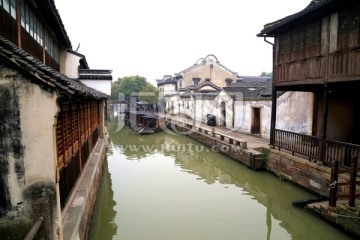 乌镇 河道 老街 石板路