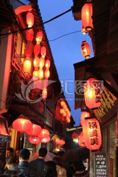 灯笼 古镇夜景