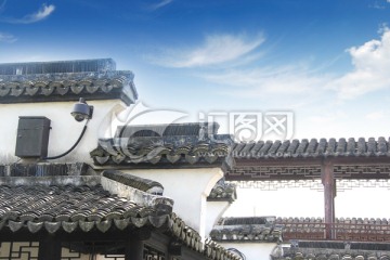 古镇 蓝天