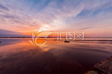 上海最大人工湖 滴水湖傍晚