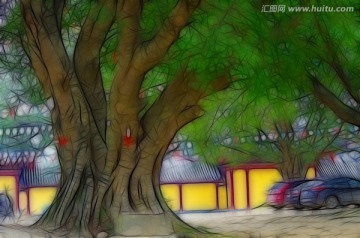 树木抽象画
