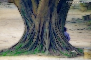 树木装饰画 树木抽象画