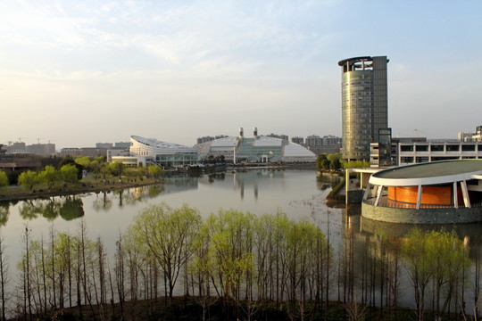 浙江大学紫金港校区启真湖全景