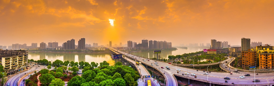 桥梁 雁城 全景 晨曦