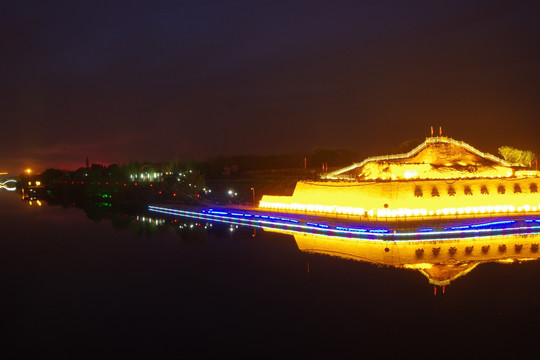 西安汉城湖景区夜景