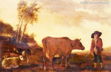 欧式古典乡村田园风景油画