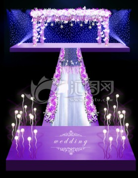 紫色唯美婚礼效果图