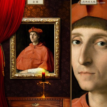 拉斐尔 红衣主教肖像 未分层