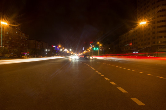 城市夜景 车流动感