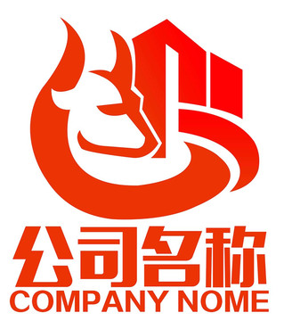 建筑行业牛头LOGO设计