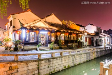 苏州市平江路历史街区夜景