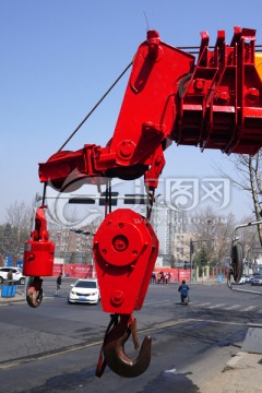 吊车 起重吊钩特写