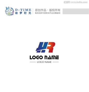 H、R字母标志LOGO设计