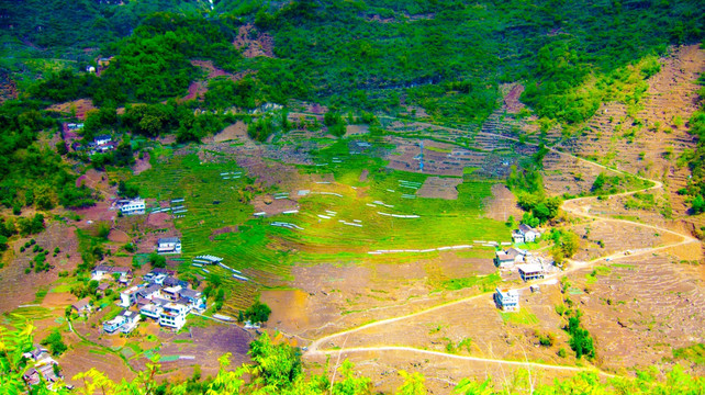 山村人家  大山