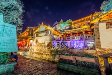 云南丽江大研古镇夜景
