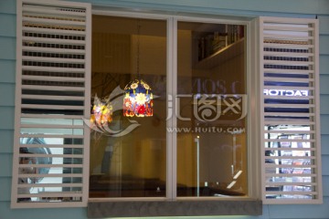 商业场景 东南亚风格餐厅灯窗