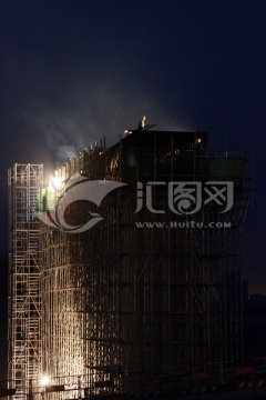 潮白河大桥建设工地