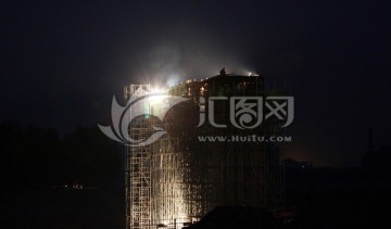 潮白河大桥建设工地