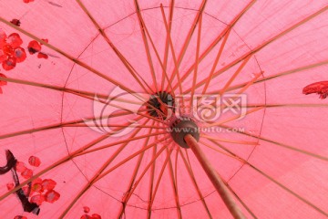 中式红伞 丝绸伞