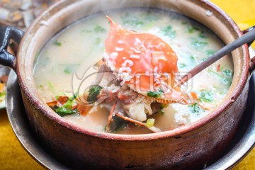 砂锅蟹粥