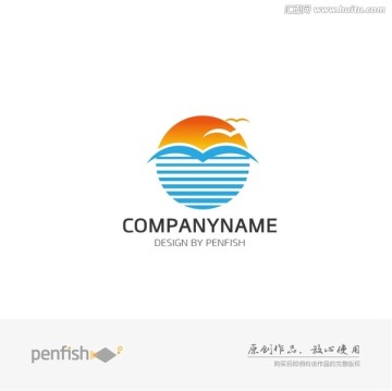 大海太阳飞鸟logo